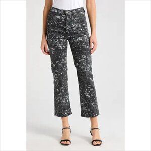 AG Adriano Goldschmied Alexxis Cropped jeans black floral straight leg new 26